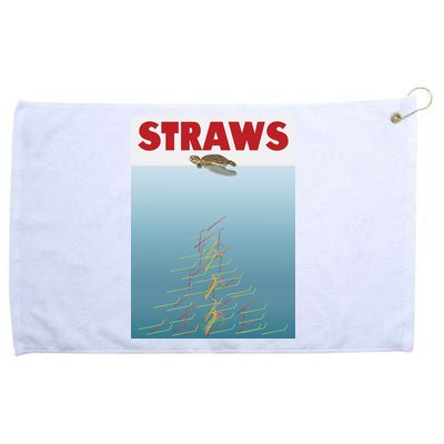 Straws Suck End Plastic Pollution Grommeted Golf Towel