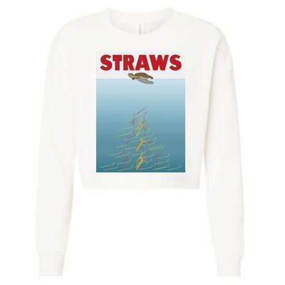Straws Suck End Plastic Pollution Cropped Pullover Crew