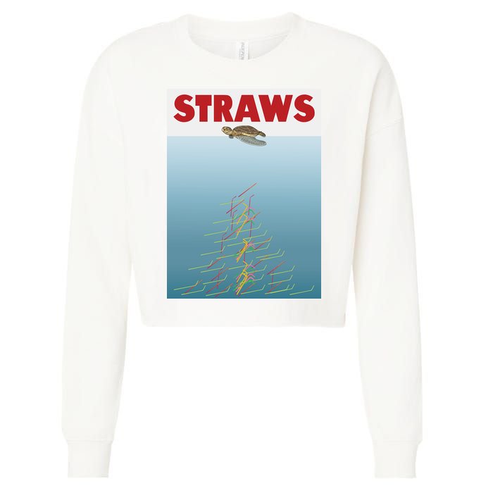 Straws Suck End Plastic Pollution Cropped Pullover Crew