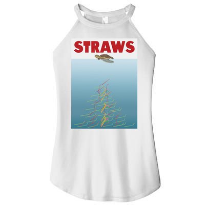 Straws Suck End Plastic Pollution Women's Perfect Tri Rocker Tank
