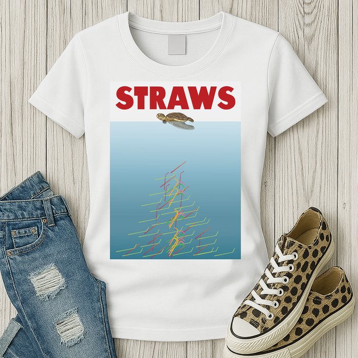 Straws Suck End Plastic Pollution Womens T-Shirt