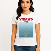 Straws Suck End Plastic Pollution Womens T-Shirt