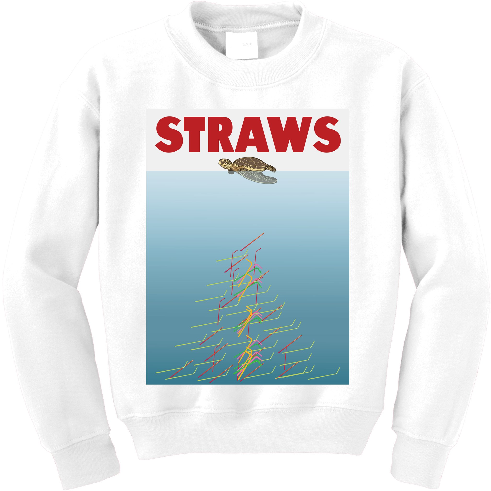 Straws Suck End Plastic Pollution Kids Sweatshirt