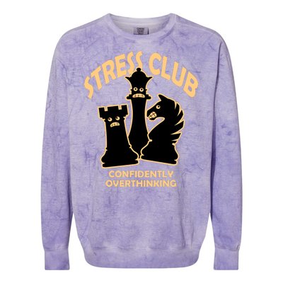 Stress Club Confidently Overthinking Colorblast Crewneck Sweatshirt