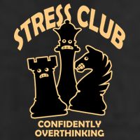 Stress Club Confidently Overthinking 7 Panel Mesh Trucker Snapback Hat