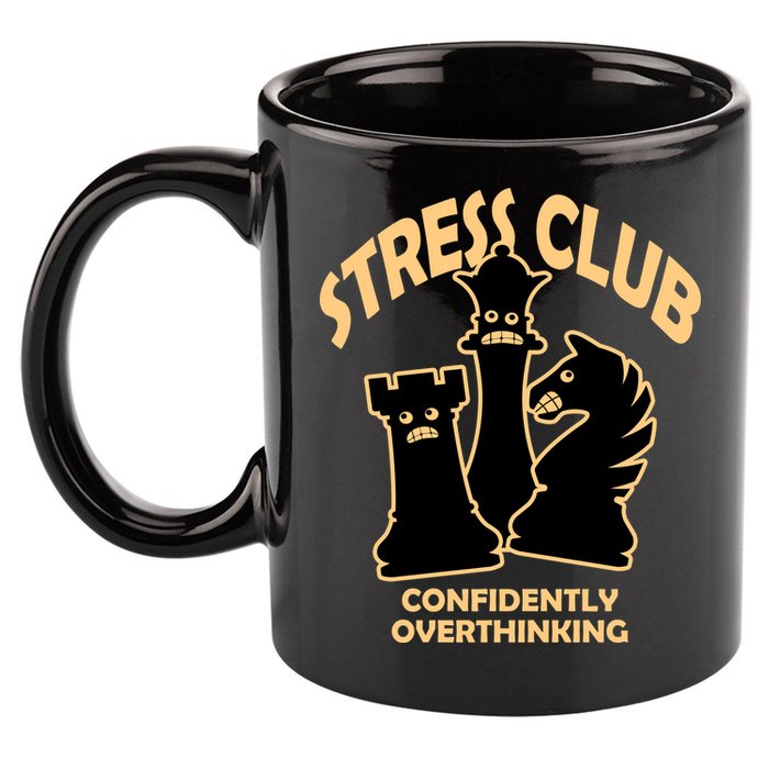 Stress Club Confidently Overthinking 11oz C Handle Ceramic Mug