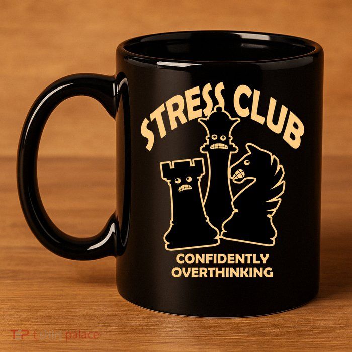 Stress Club Confidently Overthinking 11oz C Handle Ceramic Mug