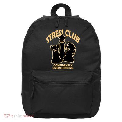 Stress Club Confidently Overthinking 16 in Basic Backpack