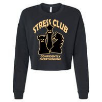 Stress Club Confidently Overthinking Cropped Pullover Crew