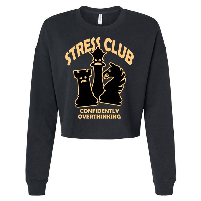 Stress Club Confidently Overthinking Cropped Pullover Crew