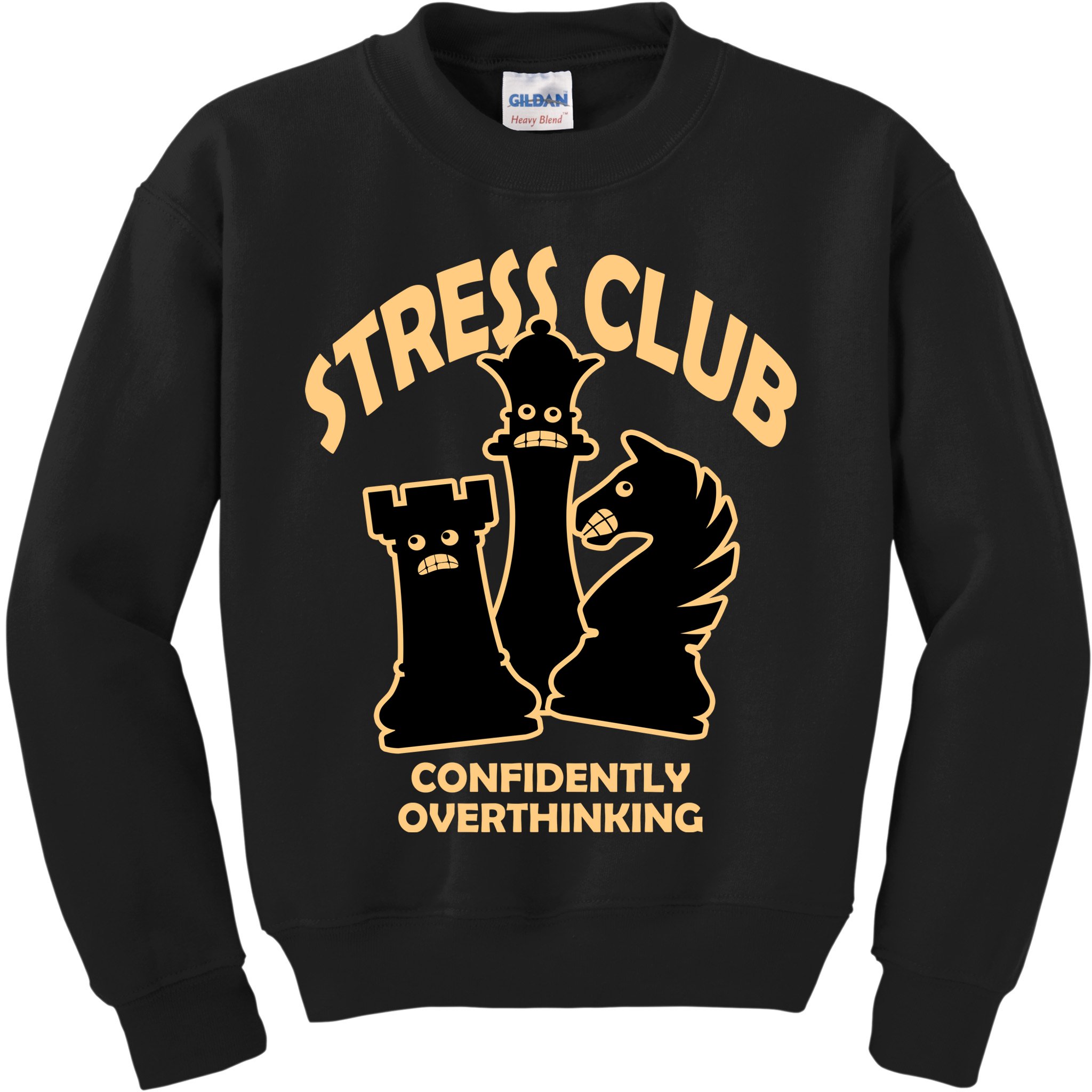 Stress Club Confidently Overthinking Kids Sweatshirt