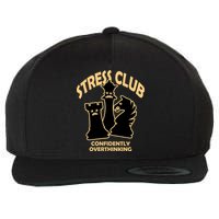 Stress Club Confidently Overthinking Wool Snapback Cap