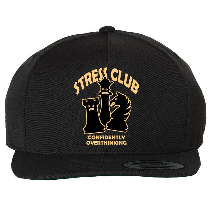 Stress Club Confidently Overthinking Wool Snapback Cap