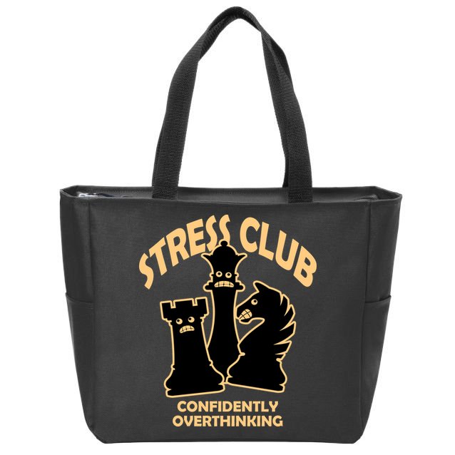 Stress Club Confidently Overthinking Zip Tote Bag