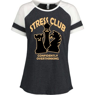 Stress Club Confidently Overthinking Enza Ladies Jersey Colorblock Tee