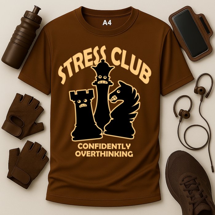 Stress Club Confidently Overthinking Cooling Performance Crew T-Shirt