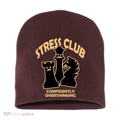 Stress Club Confidently Overthinking Short Acrylic Beanie