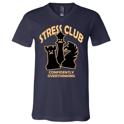 Stress Club Confidently Overthinking V-Neck T-Shirt