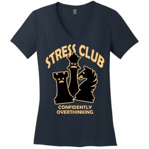 Stress Club Confidently Overthinking Women's V-Neck T-Shirt