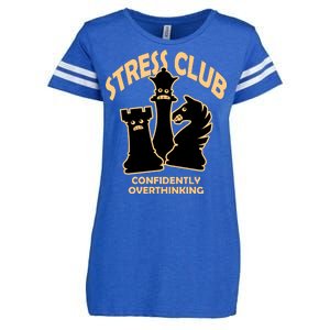 Stress Club Confidently Overthinking Enza Ladies Jersey Football T-Shirt