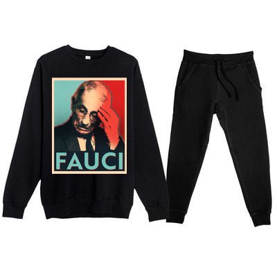 Stressed Dr Fauci Election Premium Crewneck Sweatsuit Set