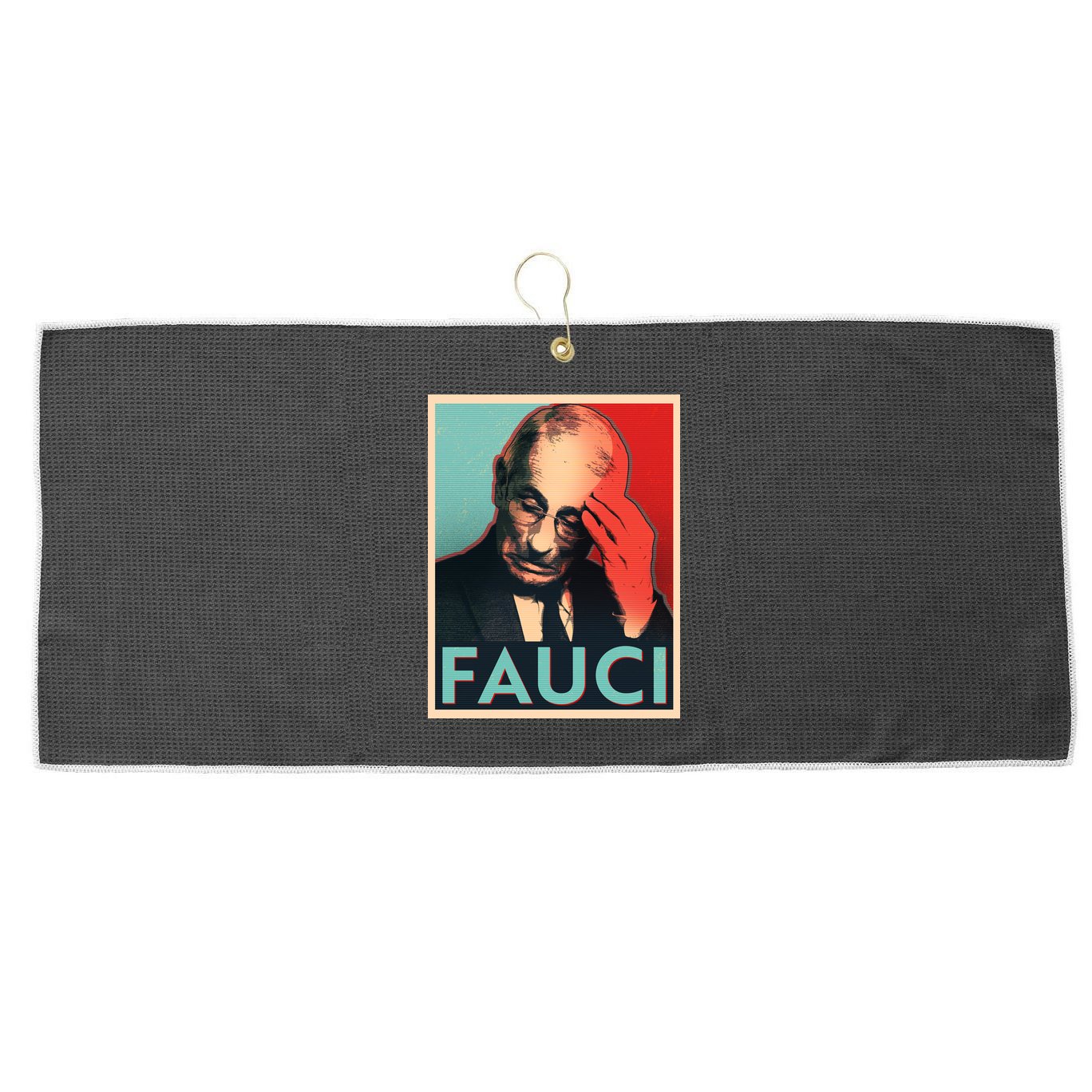 Stressed Dr Fauci Election Large Microfiber Waffle Golf Towel