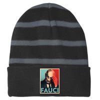 Stressed Dr Fauci Election Striped Beanie with Solid Band