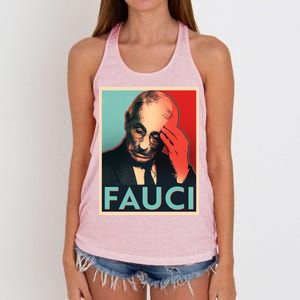 Stressed Dr Fauci Election Women's Knotted Racerback Tank