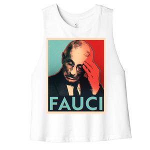 Stressed Dr Fauci Election Women's Racerback Cropped Tank