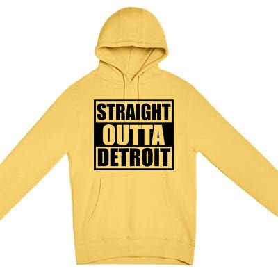 Striaght Outta Detroit Michigan Premium Pullover Hoodie