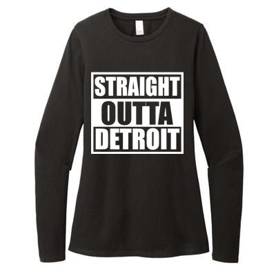 Striaght Outta Detroit Michigan Womens CVC Long Sleeve Shirt