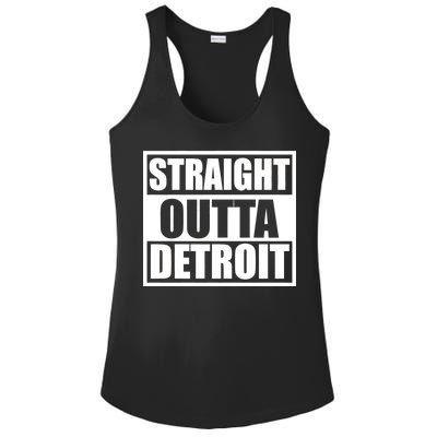 Striaght Outta Detroit Michigan Ladies PosiCharge Competitor Racerback Tank