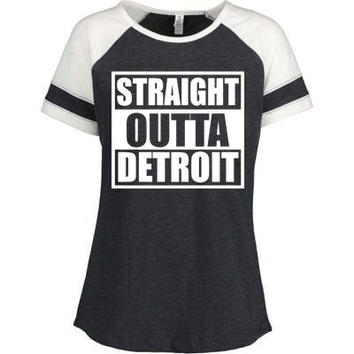 Striaght Outta Detroit Michigan Enza Ladies Jersey Colorblock Tee