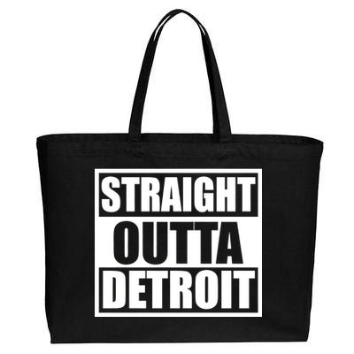 Striaght Outta Detroit Michigan Cotton Canvas Jumbo Tote