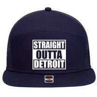 Striaght Outta Detroit Michigan 7 Panel Mesh Trucker Snapback Hat