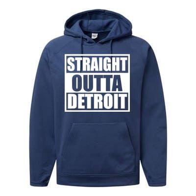 Striaght Outta Detroit Michigan Performance Fleece Hoodie