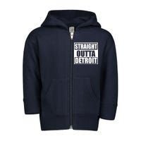 Striaght Outta Detroit Michigan Toddler Zip Fleece Hoodie