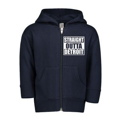 Striaght Outta Detroit Michigan Toddler Zip Fleece Hoodie