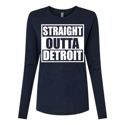 Striaght Outta Detroit Michigan Womens Cotton Relaxed Long Sleeve T-Shirt