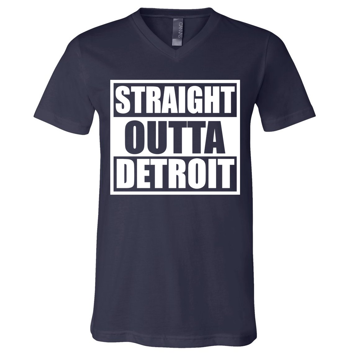 Striaght Outta Detroit Michigan V-Neck T-Shirt