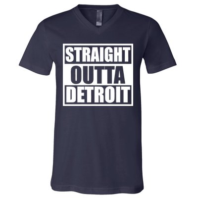 Striaght Outta Detroit Michigan V-Neck T-Shirt