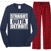 Striaght Outta Detroit Michigan Long Sleeve Pajama Set