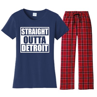 Striaght Outta Detroit Michigan Women's Flannel Pajama Set