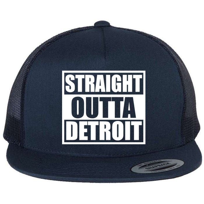 Striaght Outta Detroit Michigan Flat Bill Trucker Hat