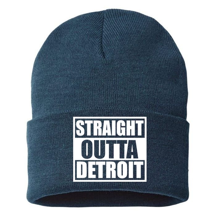 Striaght Outta Detroit Michigan Sustainable Knit Beanie