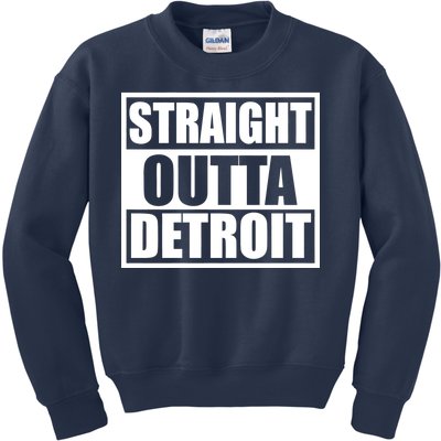 Striaght Outta Detroit Michigan Kids Sweatshirt