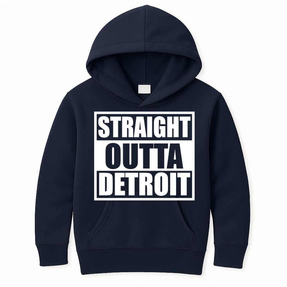 Striaght Outta Detroit Michigan Kids Hoodie