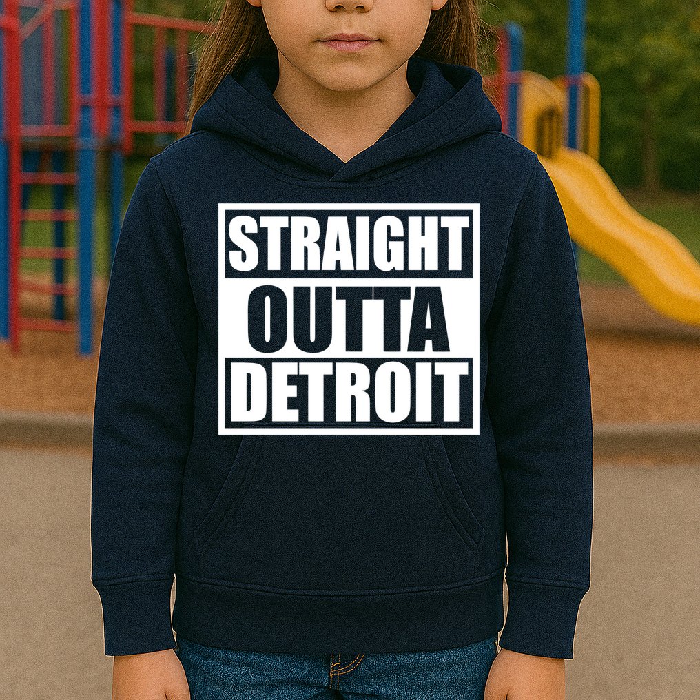 Striaght Outta Detroit Michigan Kids Hoodie