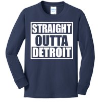 Striaght Outta Detroit Michigan Kids Long Sleeve Shirt