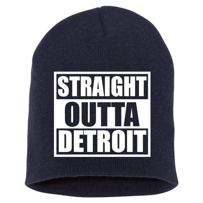 Striaght Outta Detroit Michigan Short Acrylic Beanie